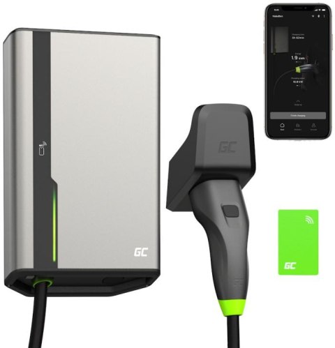 ŁADOWARKA EV Wallbox Green Cell HabuDen EVGC021B2275 22kW TYPE 2 7,5M GC App NFC BT Wi-Fi