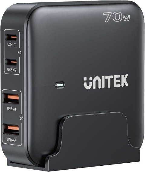 Unitek Ładowarka biurkowa GaN 70W 2xUSB-A 2xUSB-C