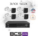 Zestaw monitoringu IP BCS Ultra 4 Kamery IP BCS-U-TIP38FSR3 Rejestartror 6TB zgodny z NDAA