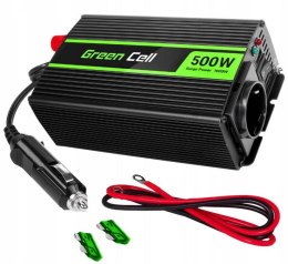 PRZETWORNICA NAPIĘCIA INWERTER Green Cell 12V / 230V 500W/1000W MODYFIKOWANA SINUSOIDA INV03DE