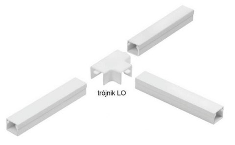 Osprzęt do listew elektroinstalacyjnych, trójnik BIAŁY LO 14x14 (1szt.)