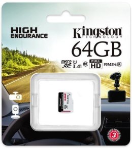 Karta pamięci microSD Kingston High-Endurance UHS-I 64GB 24/7 (rejestratory i monitoring)