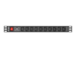 LISTWA ZASILAJĄCA RACK PDU 1U 10A 10X IEC C13 2M CZARNA C14 Lanberg