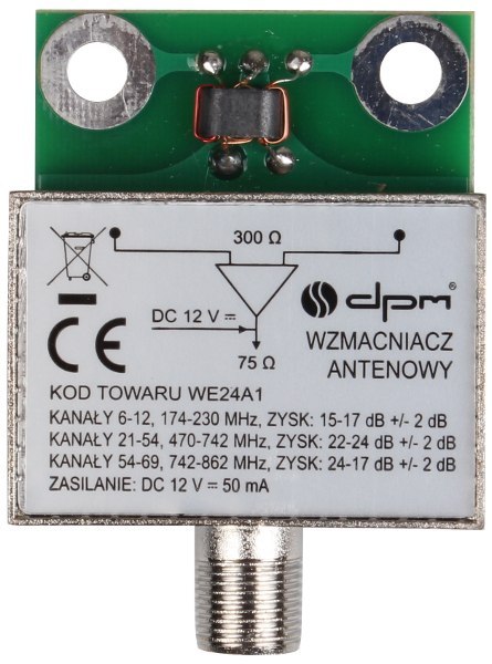 WZMACNIACZ ANTENOWY EKRANOWANY 24dB WZMACNIACZ ANTENOWY EKRANOWANY 24dB