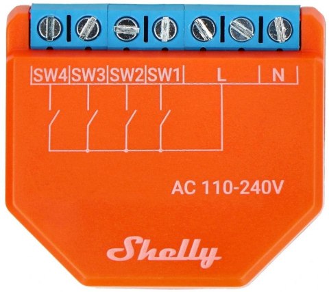 Shelly Plus i4 Kontroler/aktywator scen WIFI Shelly Plus i4 Kontroler/aktywator scen WIFI