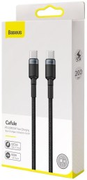 KABEL USB-C / USB-C Baseus Cafule CATKLF-ALG1 200cm 100W 5A PD 2.0 QC 3.0 CZARNO-SZARY W OPLOCIE