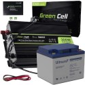 ZESTAW PRZETWORNICA Green Cell 12V / 230V 300W/600W CZYSTY SINUS + AKUMULATOR AGM 12V 45Ah