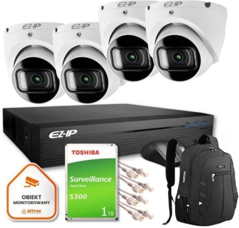 Zestaw monitoringu 4 kamer kopułkowych IP EZ-IP by Dahua niezawodna ochrona 2K Zestaw monitoringu 4 kamer kopułkowych IP EZ-IP by Dahua niezawodna ochrona 2K