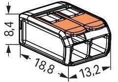 Szybkozłączka uniwersalna LINKA/DRUT 2x 0,2-4mm2 WAGO 221-412 (Paczka 100szt.)